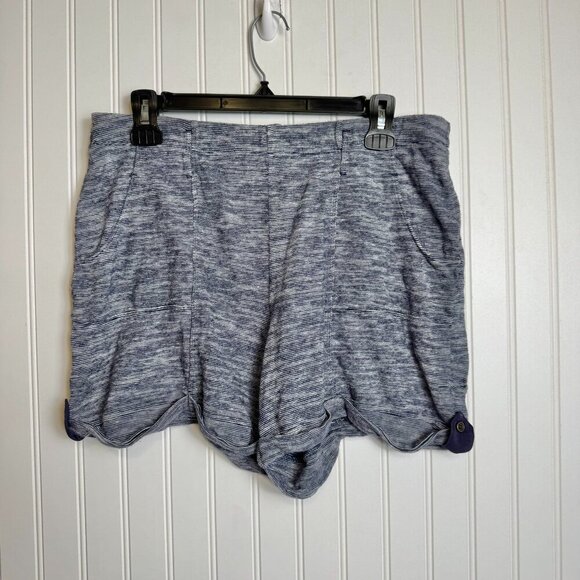 Anthropologie Saturday Sunday Navy Pull On Shorts Stretch Cuffed A49 - Picture 1 of 5